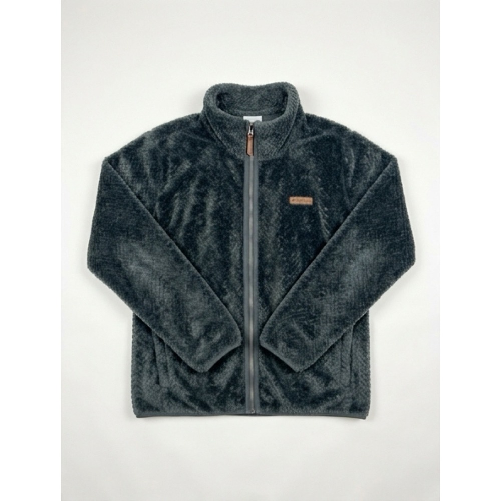 Columbia Mens Fire Side II Sherpa Fleece Jacket Gray Full Zip XXL AL1086